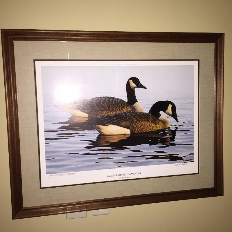lot 2 image: Graceful Repose, Canada Geese  Phil Scholer Artist Proof 3358