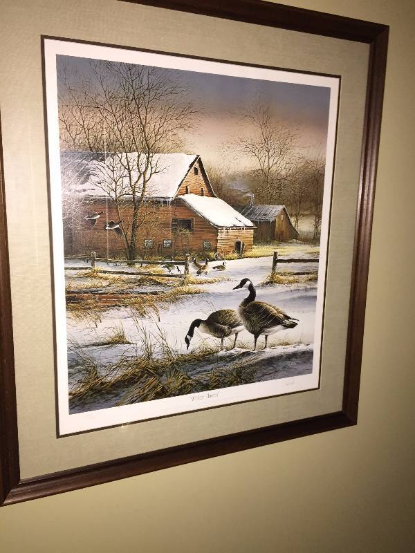 lot 6 image: Terry Redlin Limited Edition Print, Winter Haven