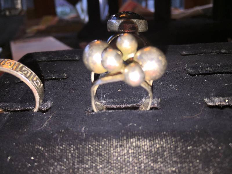 lot 13 image: 3 Artisian Made Sterling Rings