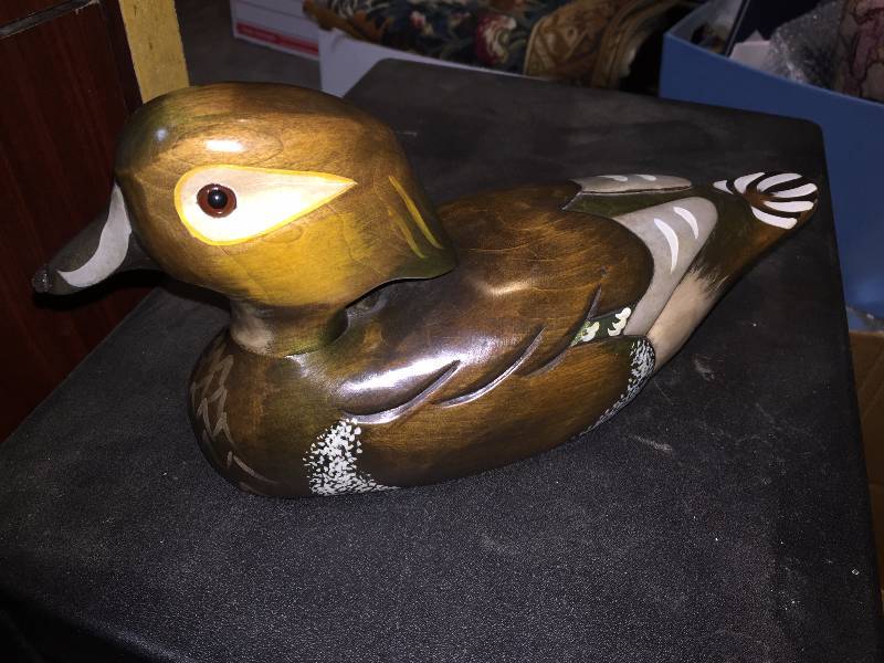 lot 72 image: Wooden Bird Factory Wood Hen, 1980  P Korman