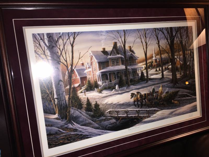 lot 9 image: Terry Redlin, Limited Edition Print  Homeward Bound  Signed Open Edition, framed and matted