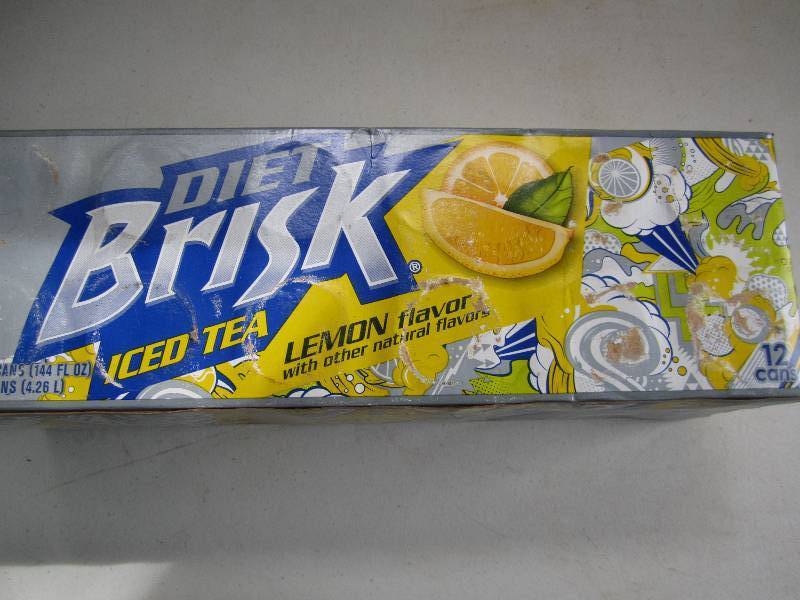 12 pack of pop  soda cans, package...