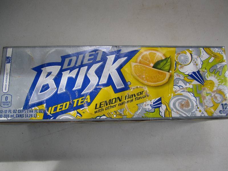 12 pack of pop  soda cans, package...