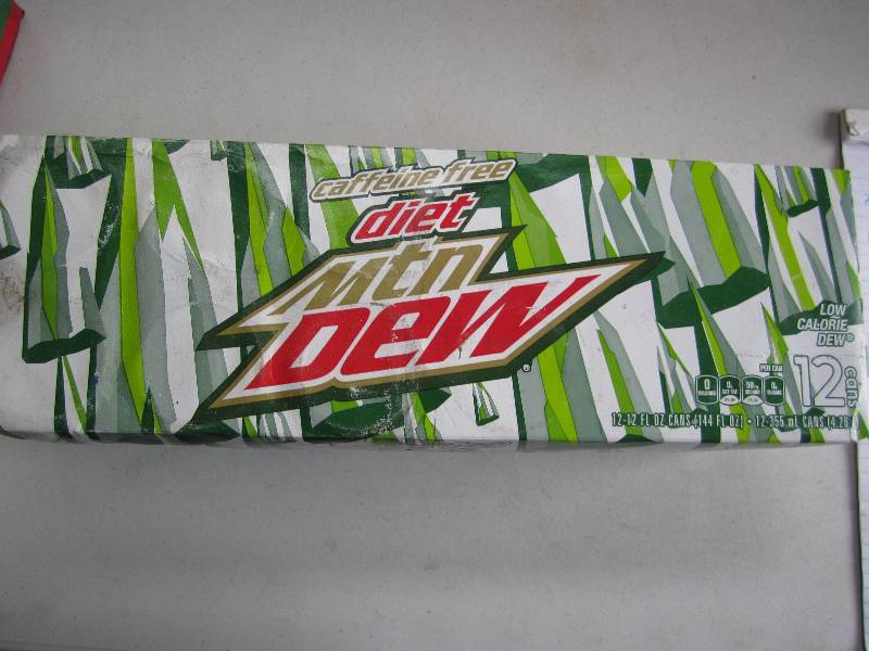12 pack of pop  soda cans, package...