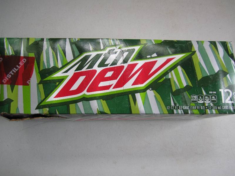 12 pack of pop  soda cans, package...