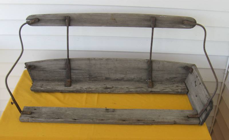 lot 39 image: Antique, Wood & Iron Buggy Bench Seat