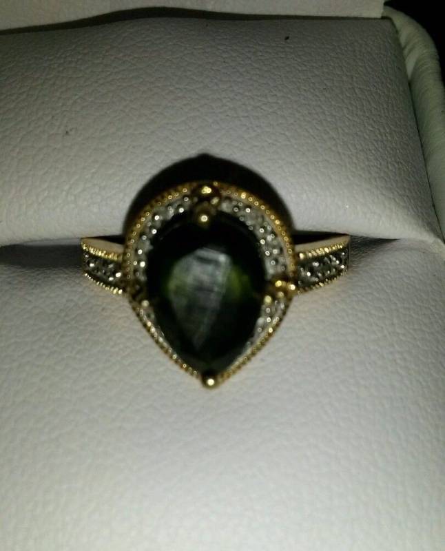 lot 78 image: 10kt karat Gold Emerald and Diamond Womens Ring Size 6