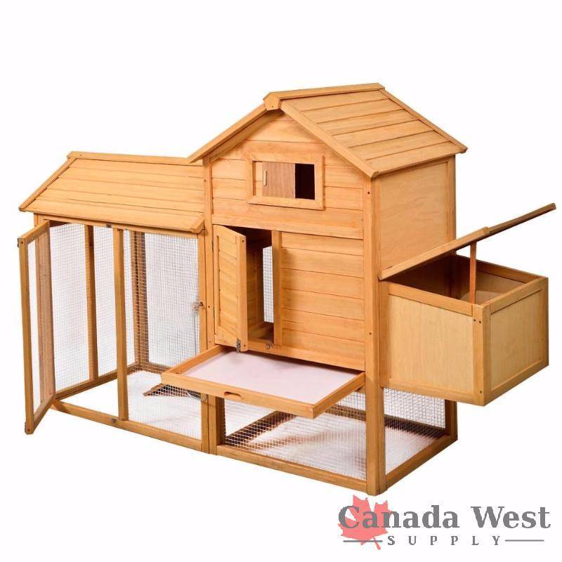 NEW DELUXE WOODEN CHICKEN COOP SOLID HEMLOCK