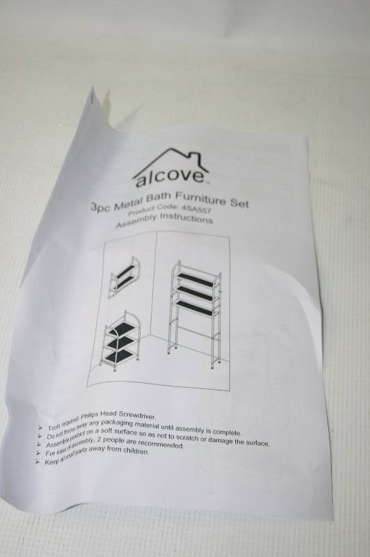 3 piece Metal bath shelving set