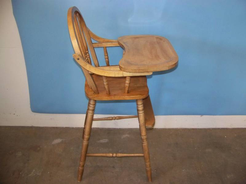 lot 47 image: Antique, Wood  Wooden High Chair