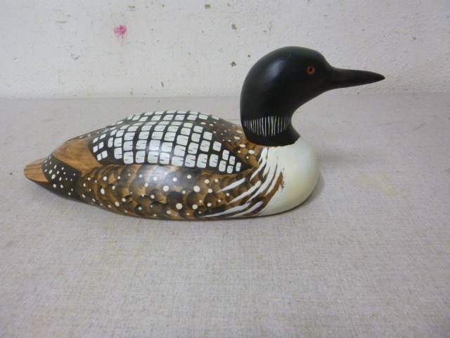lot 61 image: Wooden Bird Factory Hand Carved Loon