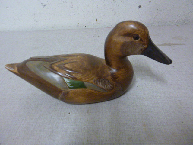 lot 63 image: Wooden Bird Factory Hand Carved Green-Winged Teal Hen
