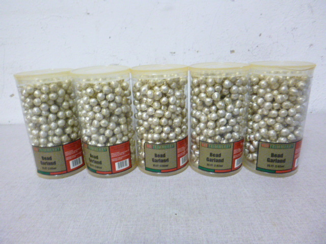 lot 163 image: 5 Containers of Bead Garland