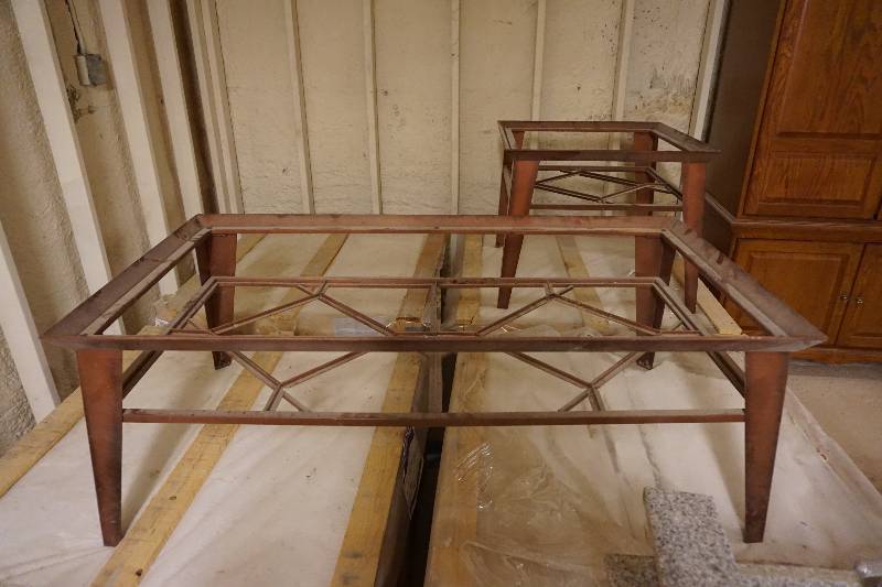 lot 65 image: Metal Frame End Table and Coffee Table