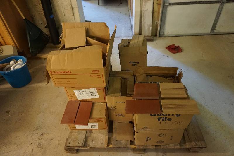 lot 55 image: Large Lot of Summitville and Quarry Brand Commercial Exterior Wall Tile and Trim