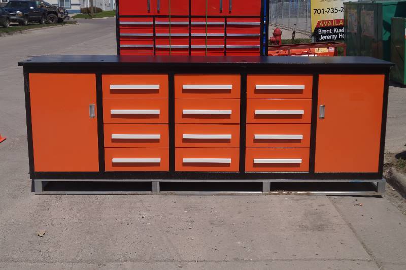 lot 31 image: Orange Steel Workbench