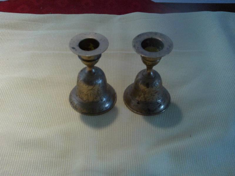 2 BRASS CANDLE HOLDERS