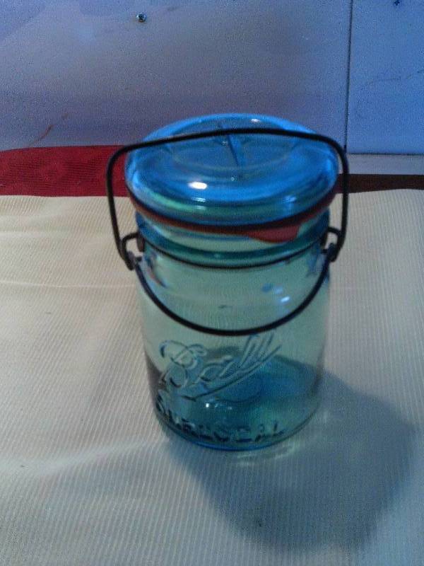 ANTIQUE GLASS BALL SURE SEAL JAR