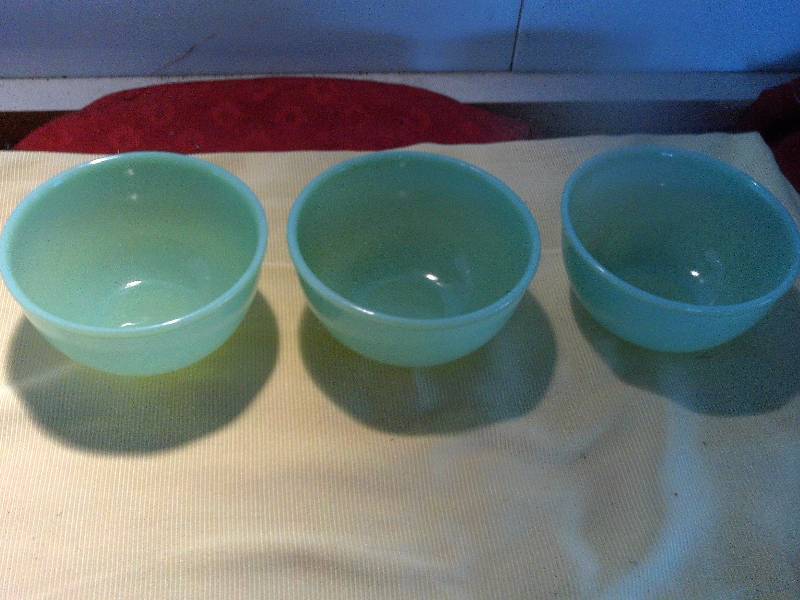 3 FIRE KING 2 CUP BOWLS