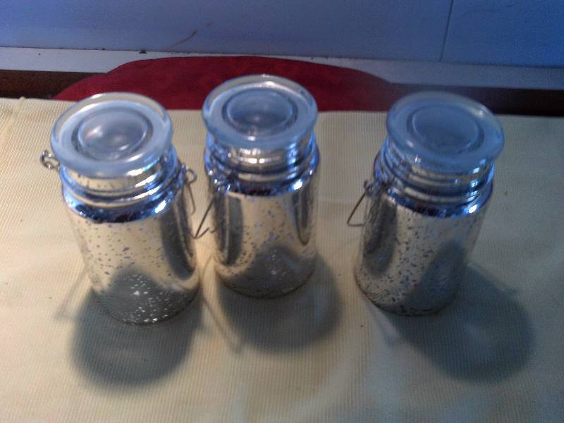 3 MATCHING GLASS CANISTERS
