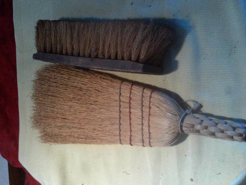 2 VINTAGE BRUSHBROOMS