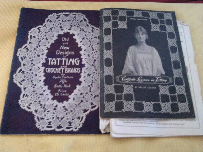 2 antique crocheting books