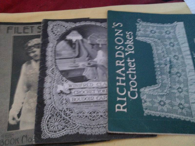 3 antique crocheting books