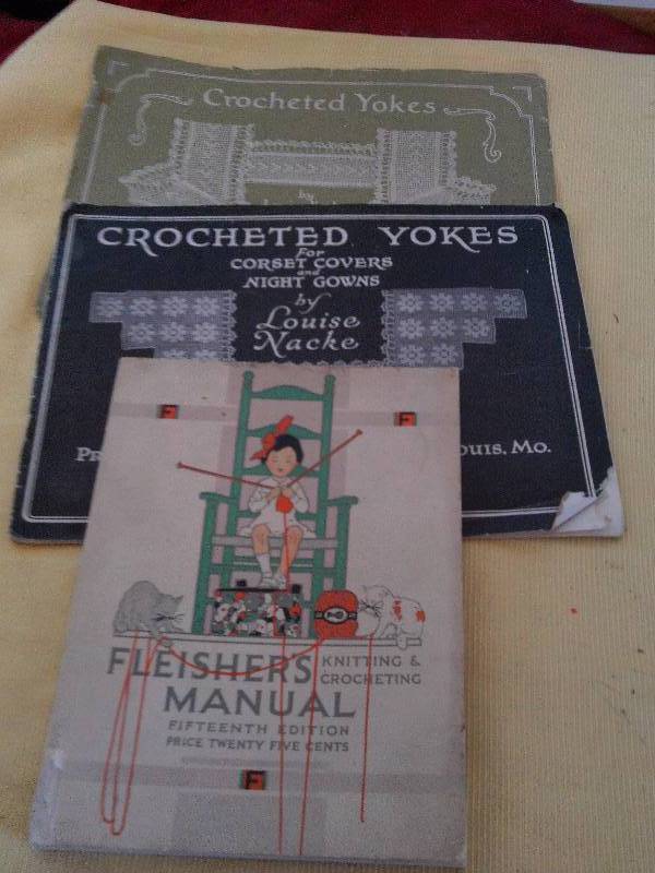 3 antique crocheting books