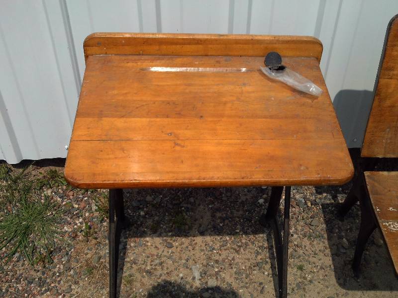 antique oak desk and bench