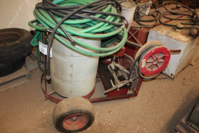 lot 16 image: Liquid Fertilizer Spreader w Hoses, Motor, Pump