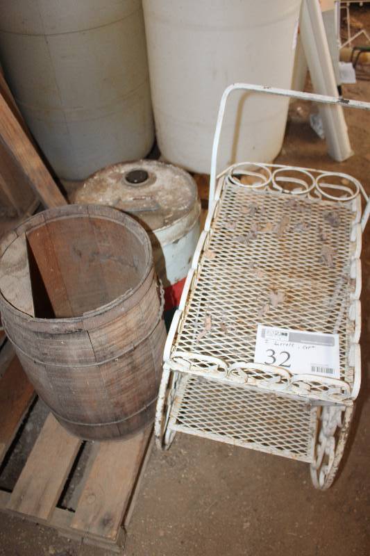 lot 32 image: Lot Including 2-Barrels 1-Cart