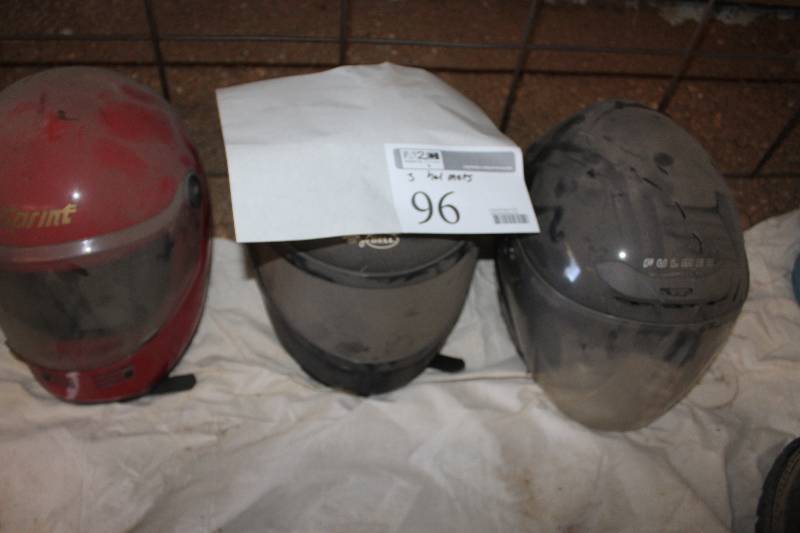lot 96 image: Lot of (3) Motorcycle Helmets