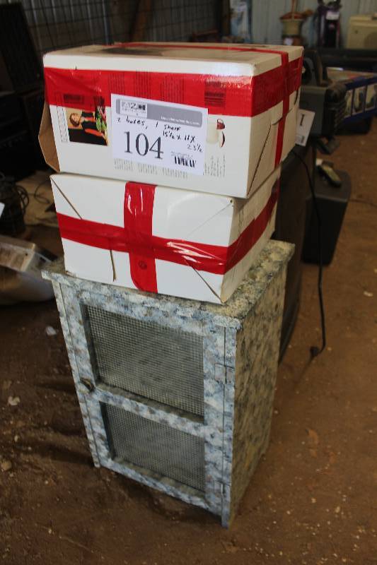 lot 104 image: Lot of (3) Including 2-Boxes 1-Shelf 15.5x11x23.5