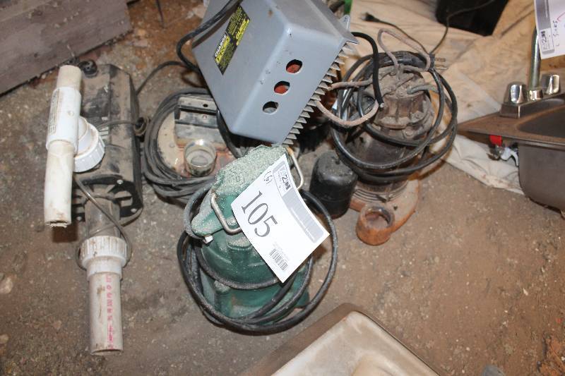 lot 105 image: Lot of (6) Pump Motors and Charger