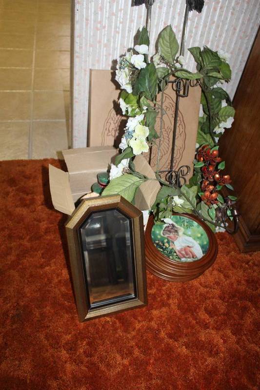 lot 244 image: Lot Including Framed Wall Art Wall Decorations Framed Mirror