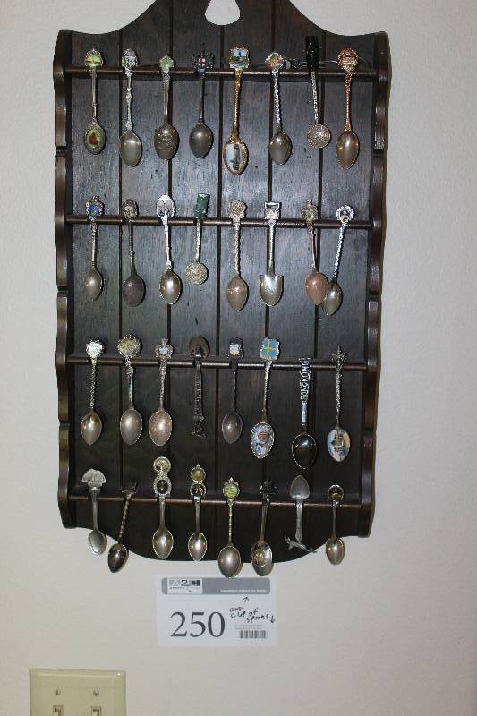 lot 250 image: Antique Spoon Collection w Jar of Spoons