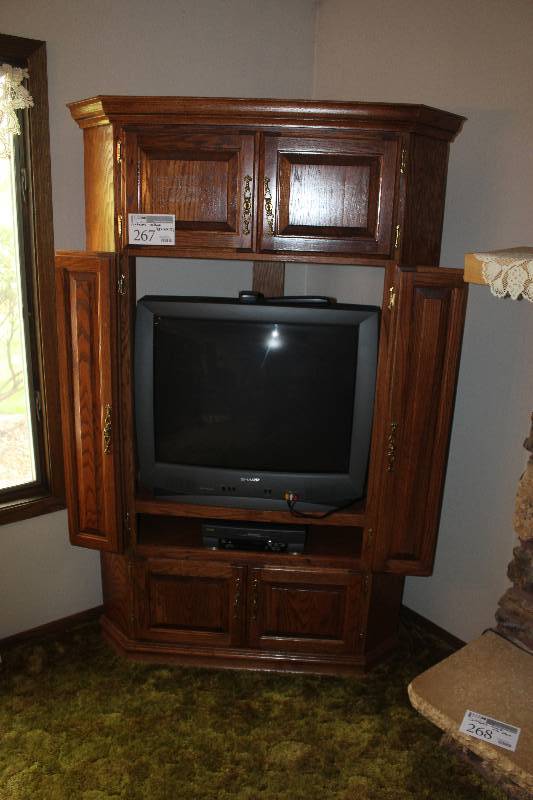lot 267 image: Wood TV Armoire