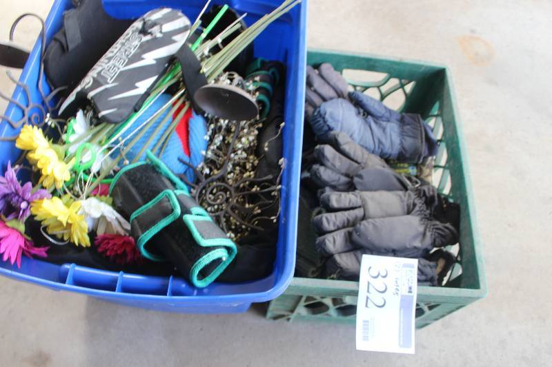 lot 322 image: Lot of (2) Boxes of Decorations, Gloves