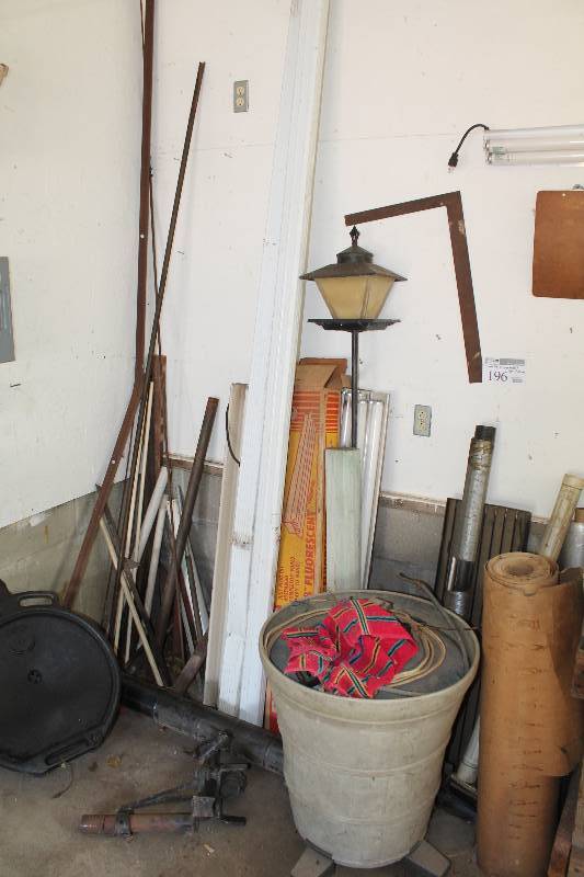 lot 196 image: Corner Lot of Scrap Metal and Light Fixtures