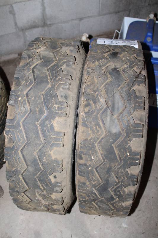 lot 127 image: Lot of (4) Atlas 4-Ply Polyester Snow Tires w Rims
