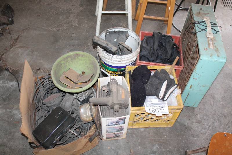 lot 180 image: Pile Lot of Miscellaneous Tools, Hardware, And More