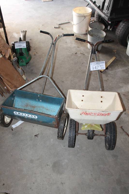 lot 147 image: Lot of (2) Seed Spreaders Including Red Devil Antisan