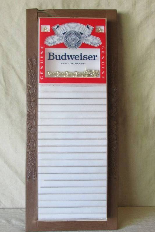 lot 7 image: Vintage Budweiser Advertising LightSign Menu Board
