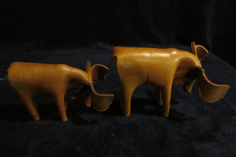 lot 45 image: Leather Moose Figures