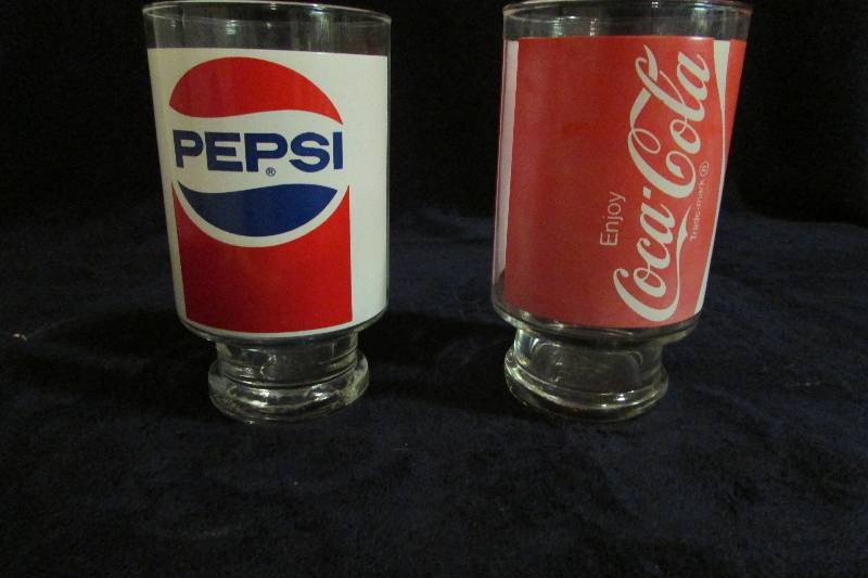 lot 49 image: Large Pepsi & Coke Glasses