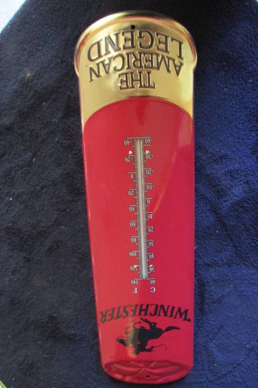 lot 119 image: Winchester sign w Thermometer