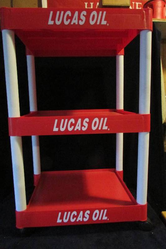 lot 156 image: Lucas Oil Display Cart