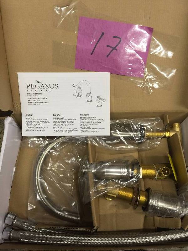 lot 17 image: Pegasus 65878-0004 Verdanza Series Roman Tub Faucet, Brushed Nickel New