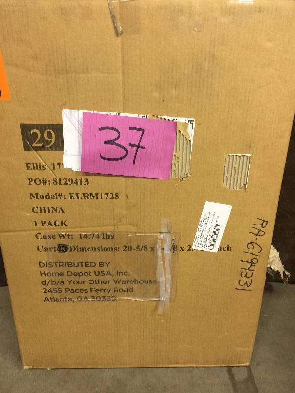 lot 37 image: Foremost ELRM1728 Ellis 25-Inch x 17-Inch Wall Mirror, Dark Walnu