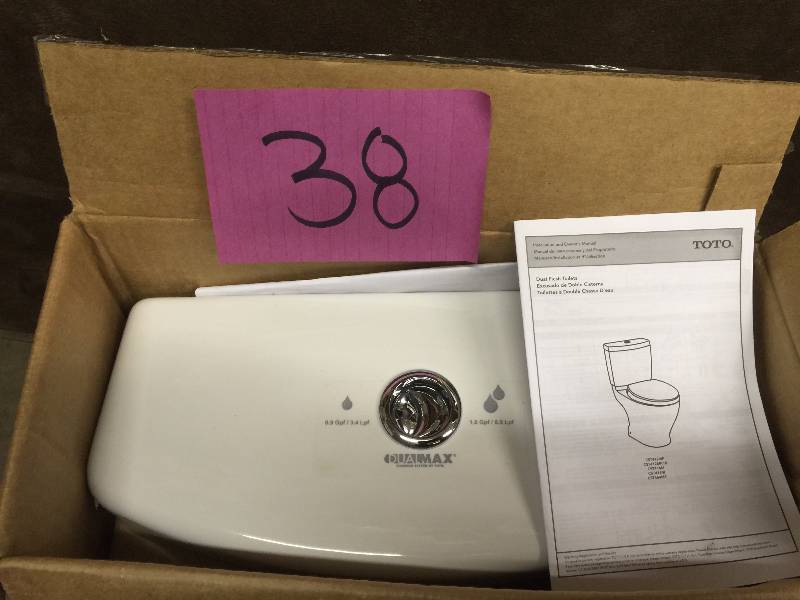 lot 38 image: Toto Aquia II 0.9 GPF 1.6 GPF Toilet Tank and Cover NEW
